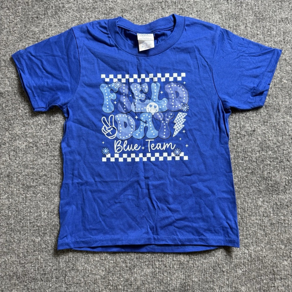 Port & Company Youth Field Day Blue Team Graphic Tee Royal Blue Size XS 4/5 - Picture 1 of 8